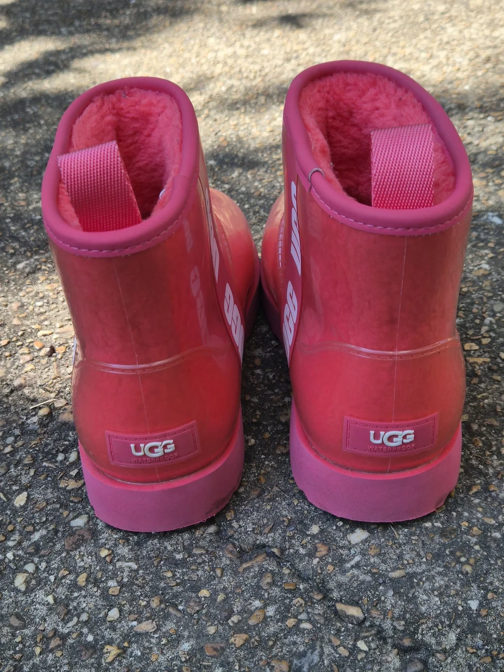 UGG Hot Pink Transparent Cozy Boots